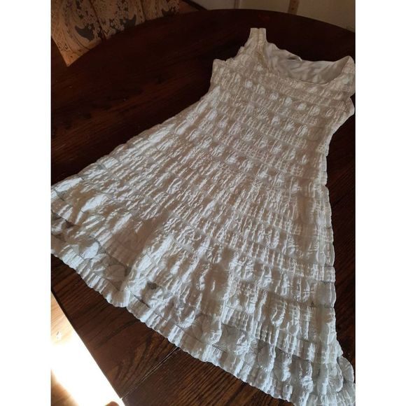 Sophie Max Cream Smocked Tiered Mini Dress - Picture 6 of 8